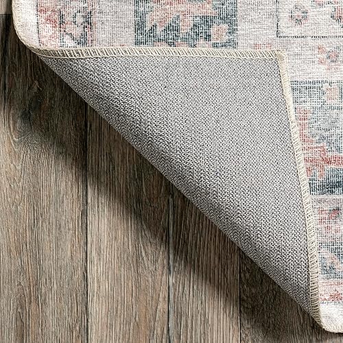 Miniatura 7 de nuLOOM Bex - Alfombra de pasillo lavable a máquina, resistente a las manchas, 2 pies 6 pulgadas x 8 pies, color marfil multicolor