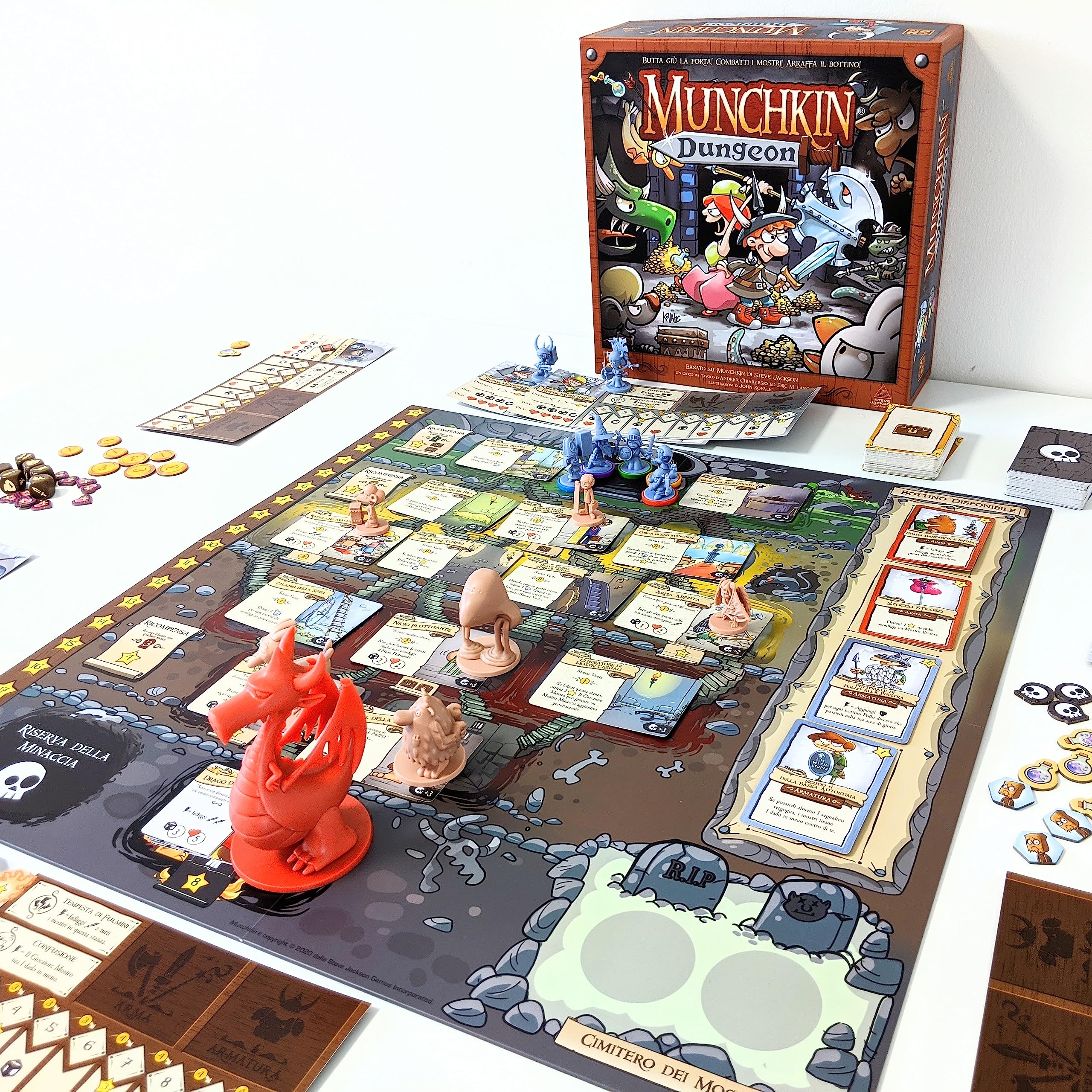Asmodee Munchkin Dungeon, Gioco da Tavolo, 2-5 Giocatori, 14+ Anni, Edizione in Italiano