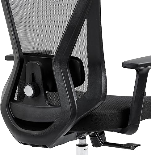 Miniatura 14 de Silla de oficina ergonómica completa con soporte lumbar, silla de escritorio con respaldo alto de malla ajustable en altura con reposacabezas,