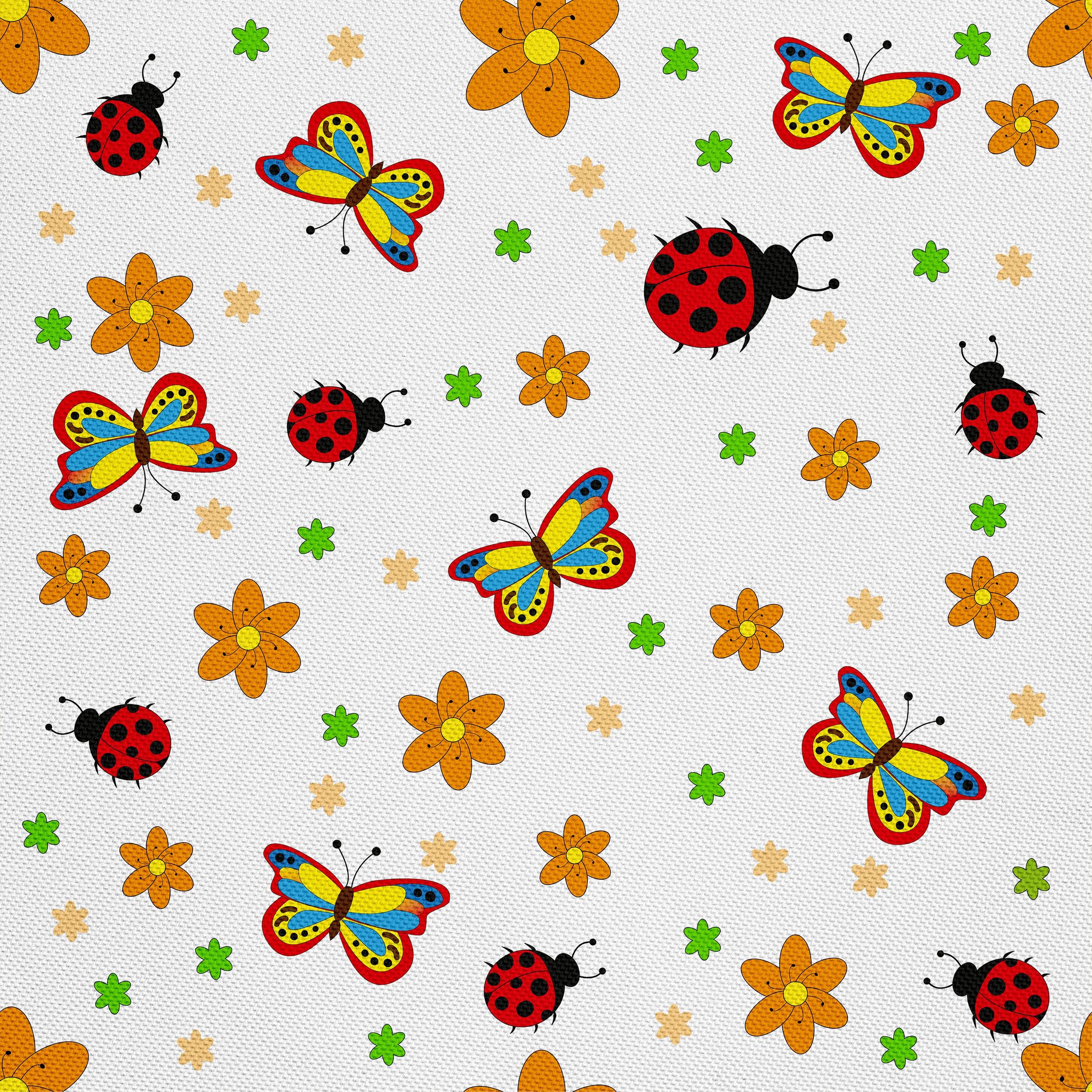 HEKO PANELS Tela Para Tapizar Impermeable Por Metro Telas Tintada Para Sofas Gruesa Resistente Al Desgaste Antimanchas Sillas Loneta Estampada Mariposas Mariquita 5 Metros 155 x 500 cm