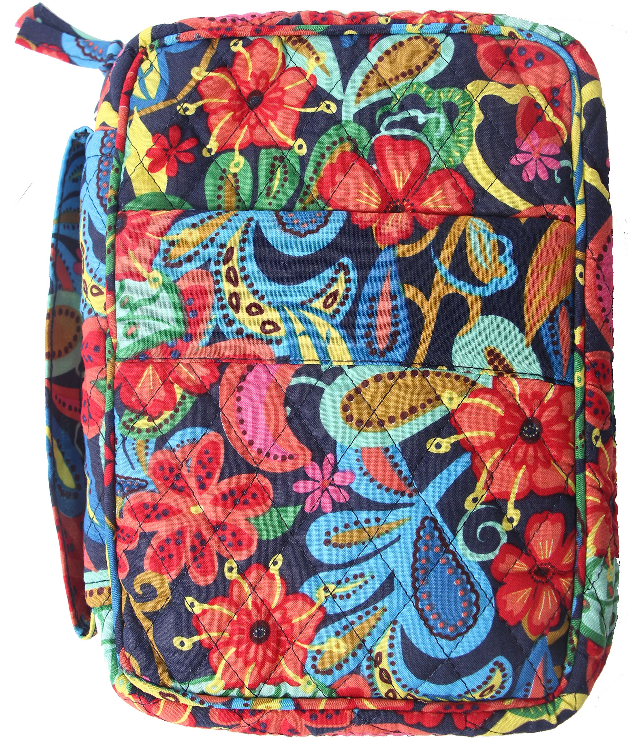 DIWI Quilted Bible Cover Large Sizes 10 X 7 X 2.75 Inches Good Book Case (L, C1 Enthusiastic Pink)