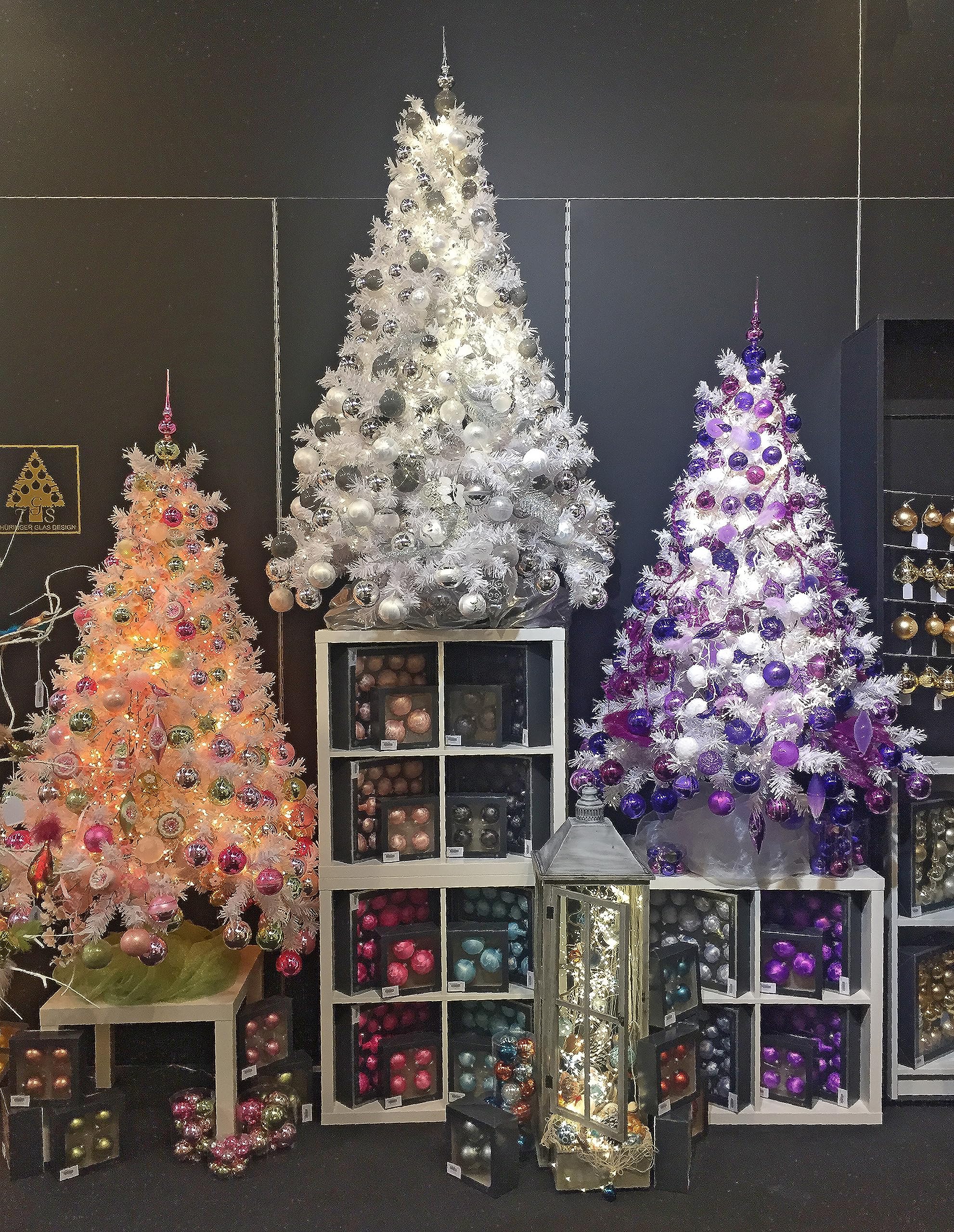 Kugel Set aus Glas inkl. Aufhänger und Spitze, Glanz und matt, Christbaumkugeln, Christbaumschmuck, Dekoration, unbekannt, Silber