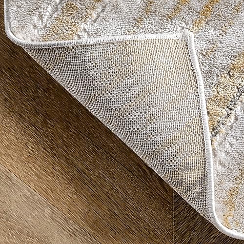 Miniatura 4 de nuLOOM Amaya - Alfombra abstracta de área, 4x6, dorado