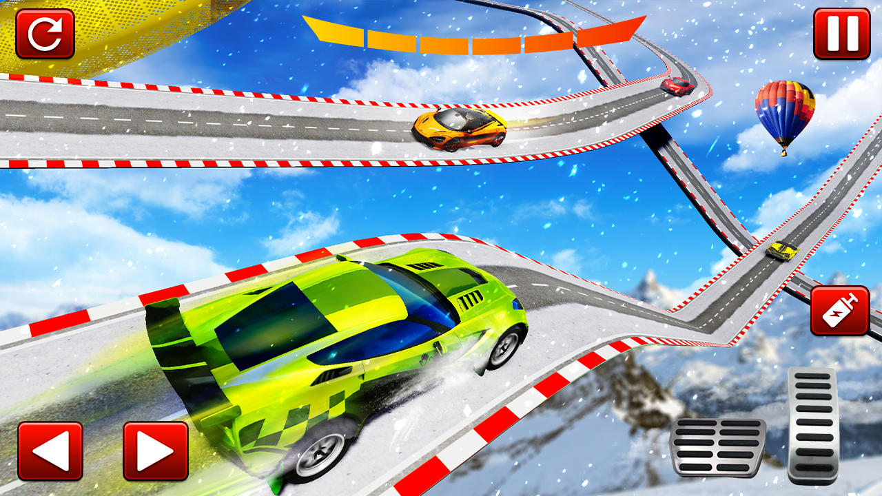 Superhéros Neige Course de voiture Jeux 3D, Superhéros Course de voitures Jeux de cascades