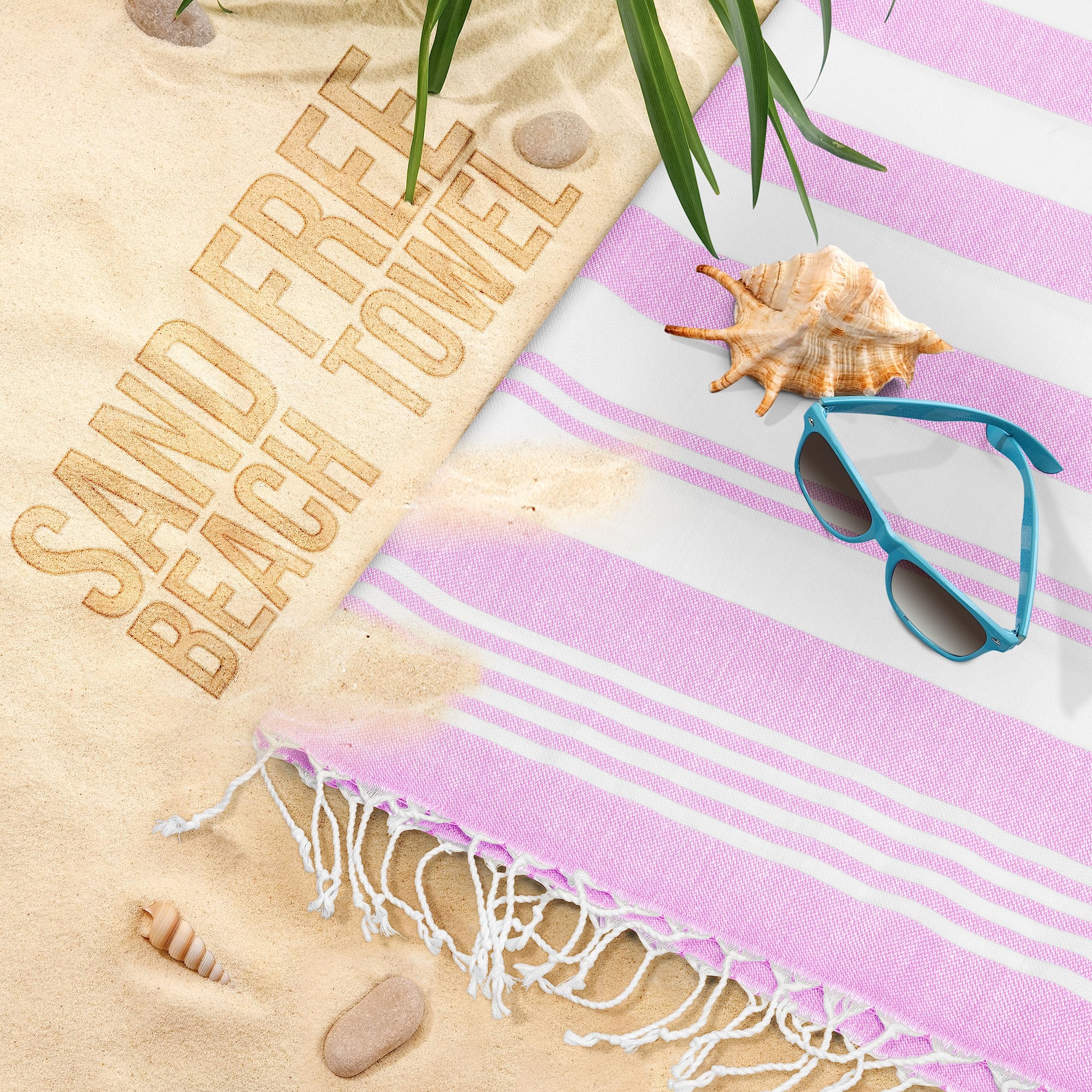 Utopia Towels 2 Pack Turkish Beach Towel (100 X 180 C) - 100% Cotton Oversized Sand Free - View #3