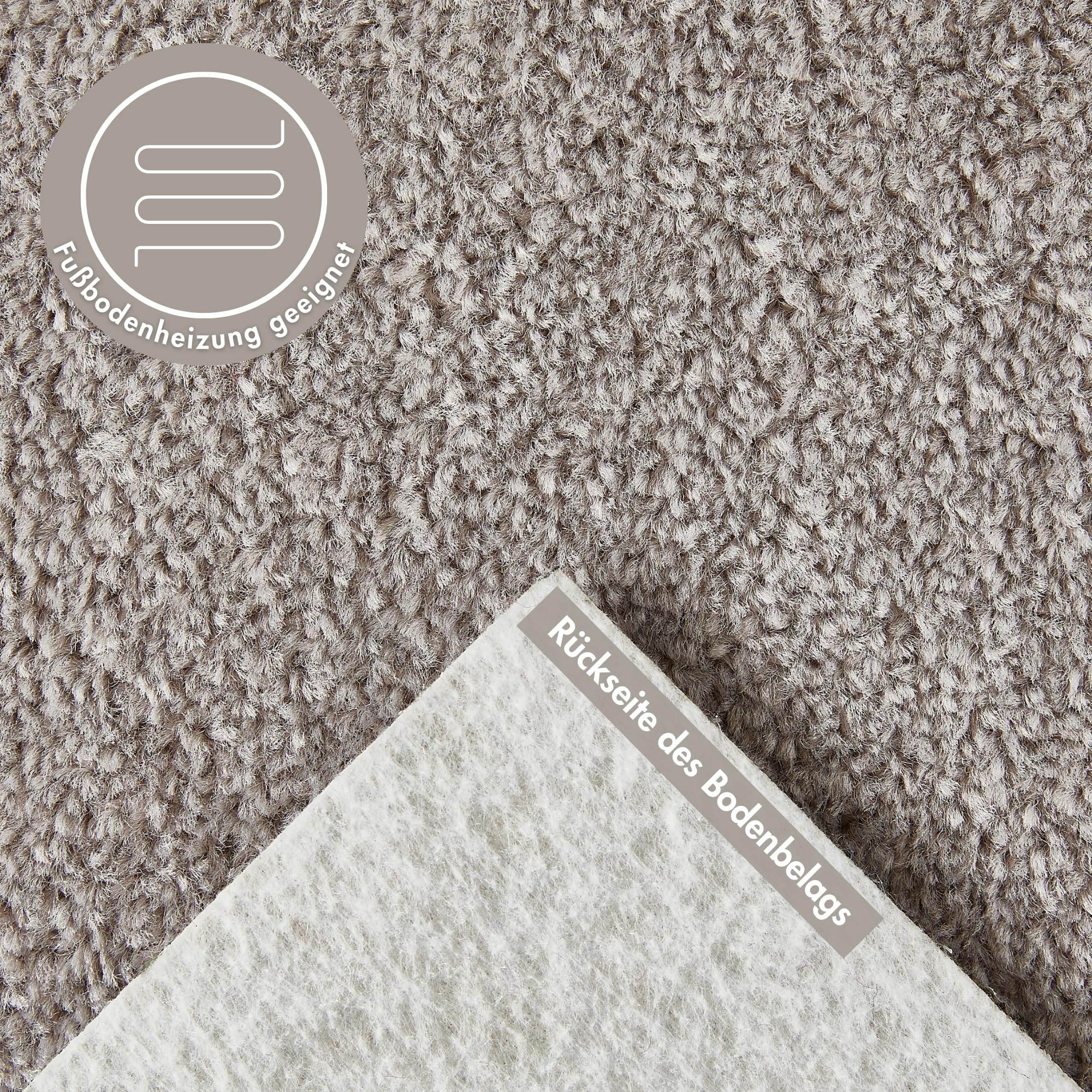 andiamo Teppichboden Izmir für Wohnzimmer und Kinderzimmer - Teppichboden Meterware zum Verlegen - Teppichbelag mit hoher Trittschalldämmung - weicher Teppichboden 400 x 400 cm Grau