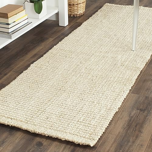 SAFAVIEH Natural Fiber Collection NF730A - Alfombra de pasillo de 2 pies 3 pulgadas x 21 pies, marfil, hecha a mano, ideal para zonas de alto SAFAVIEH Natural Fiber Collection NF730A - Alfombra de pasillo de 2 pies 3 pulgadas x 21 pies, marfil, hecha a mano, ideal para zonas de alto