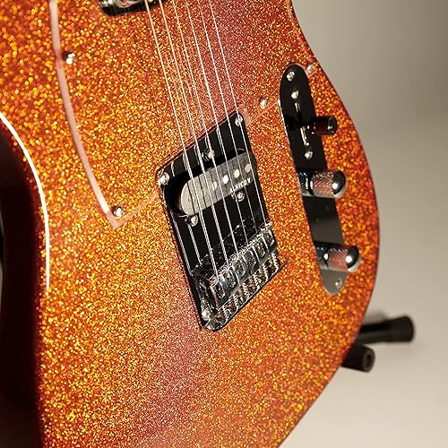 Miniatura 8 de Leo Jaymz ResonanceX Pro - Guitarra eléctrica en color brillante, cuerpo de caoba de alto brillo y cuello de arce duro, golpeador acrílico