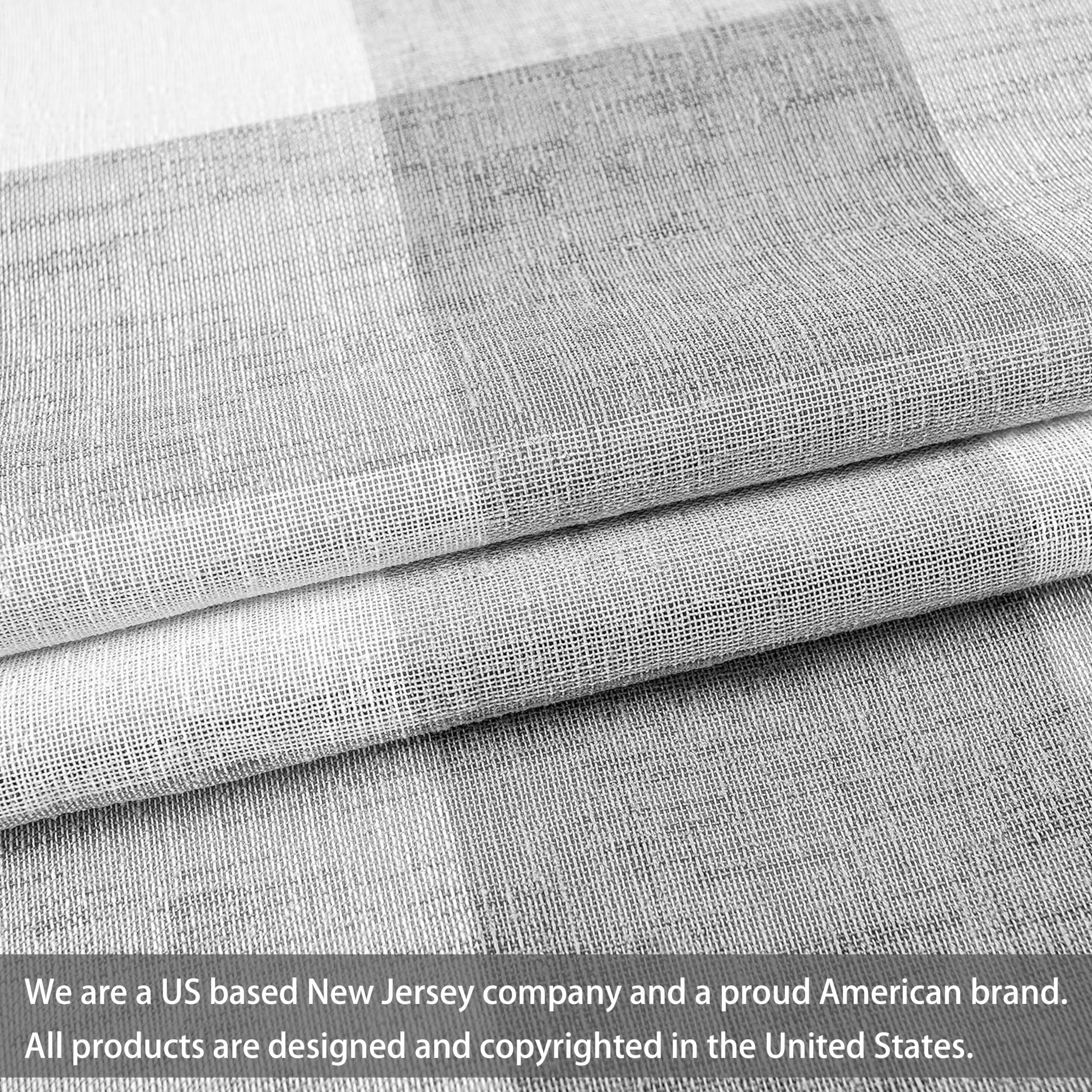 DriftAway Buffalo Plaid Check Curtains Woven Plaid Pattern Lined Blackout Thermal Insulated Window Curtain Grommet 2 Layers 2 Panels 52 Inch by 63 Inch Gray