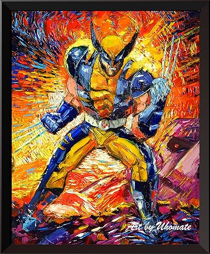 Uhomate Pósteres de superhéroe X-Man Wolverine de Vincent Van Gogh, noche estrellada, póster para el hogar, lienzo para pared, decoración de