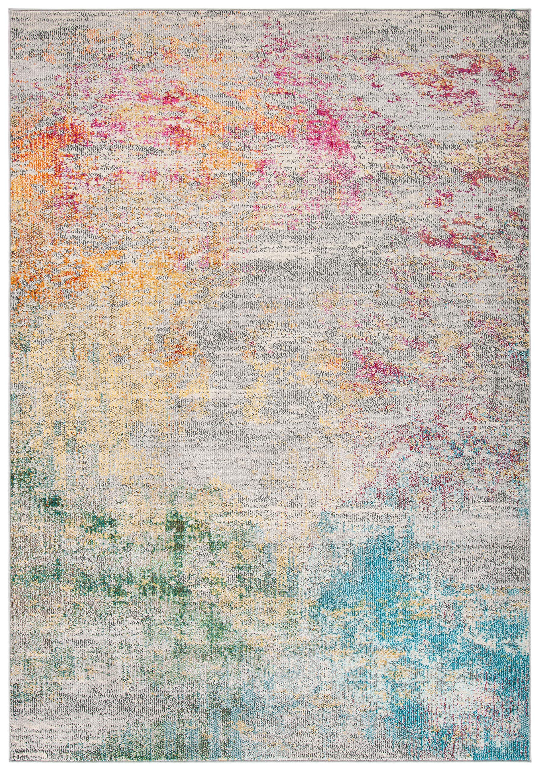 Safavieh Modern Chic Indoor Woven Accent Area Rug, Madison Collection, MAD440, in Grey/Gold, 61 X 91 cm for Living Room, Bedroom or Any Indoor Space
