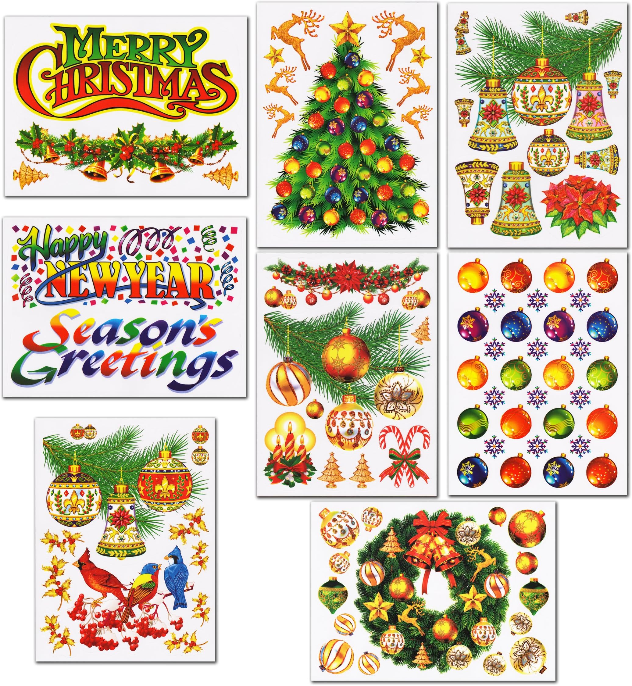 Christmas Wall Clings Decals Decorations Kit