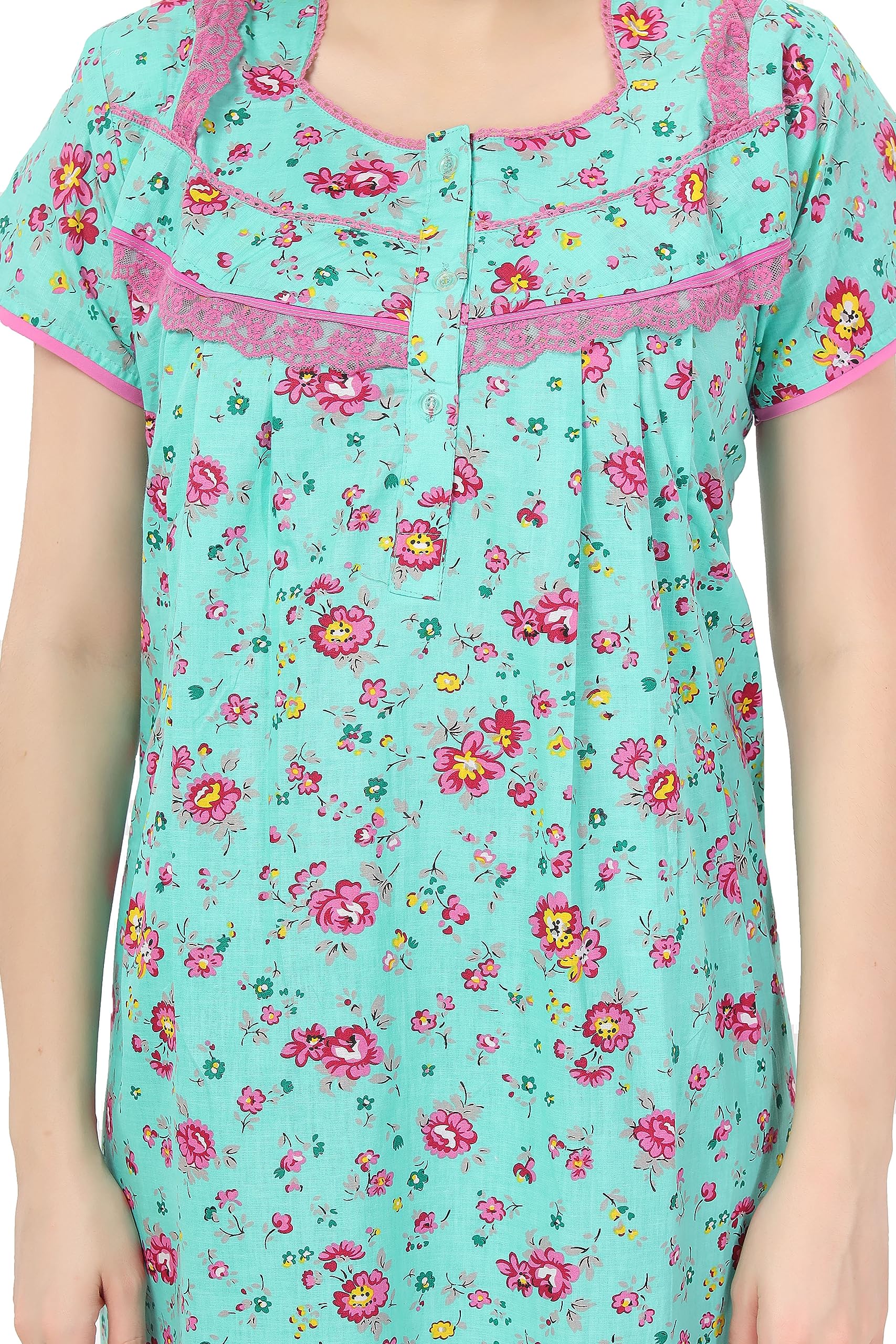 Soulemo Women Pure Cotton Green Nighty 499BXXL