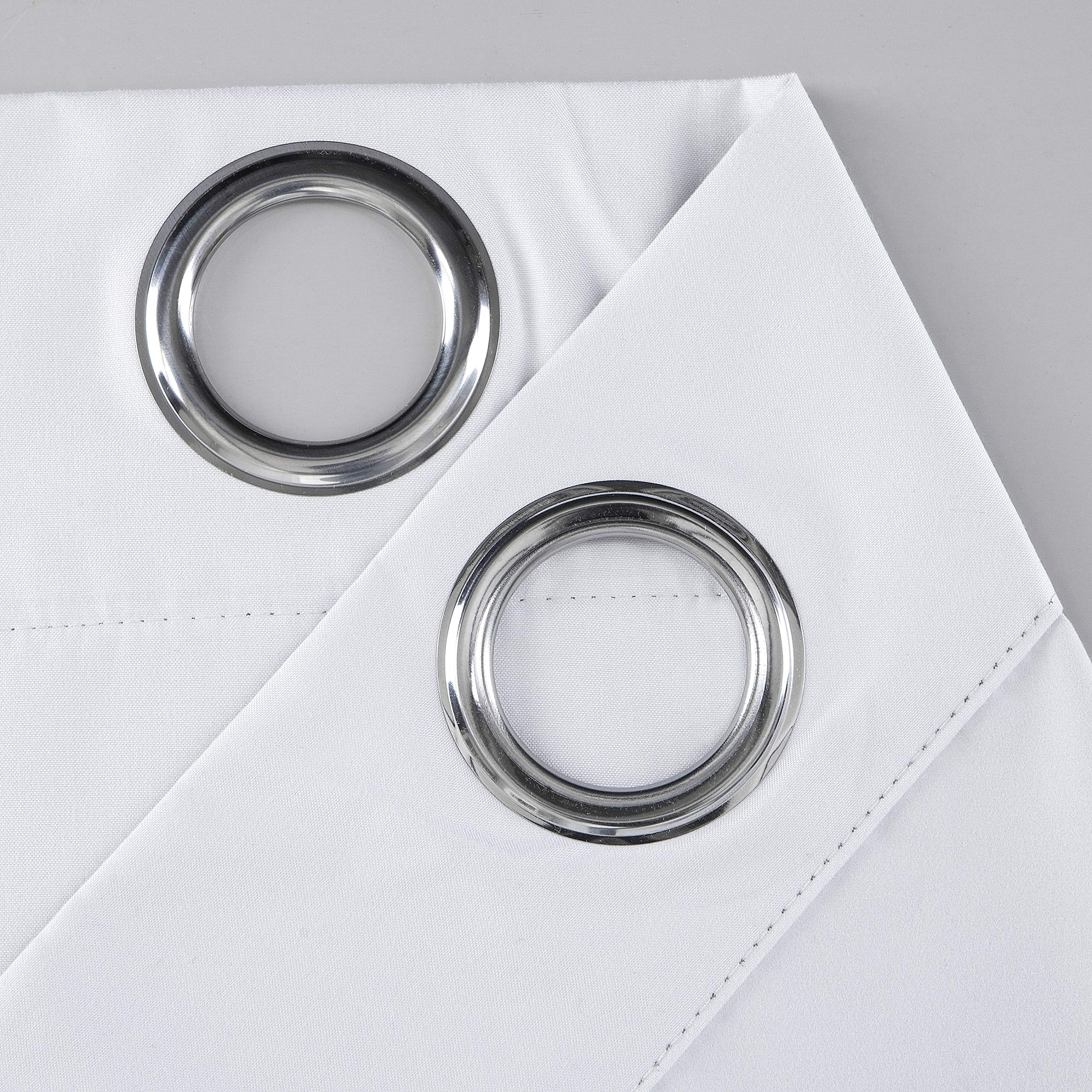 Diamond Home Linens 2 Short Panels 100% Blackout Window Treatments Tier Curtains 36 inch Length with Grommets for Kitchen Decor, Basement, Bathroom or Any Small Window, White