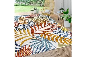 JONATHAN Y Tropics Outdoor Patio Rug 8x10 Weather Resistant