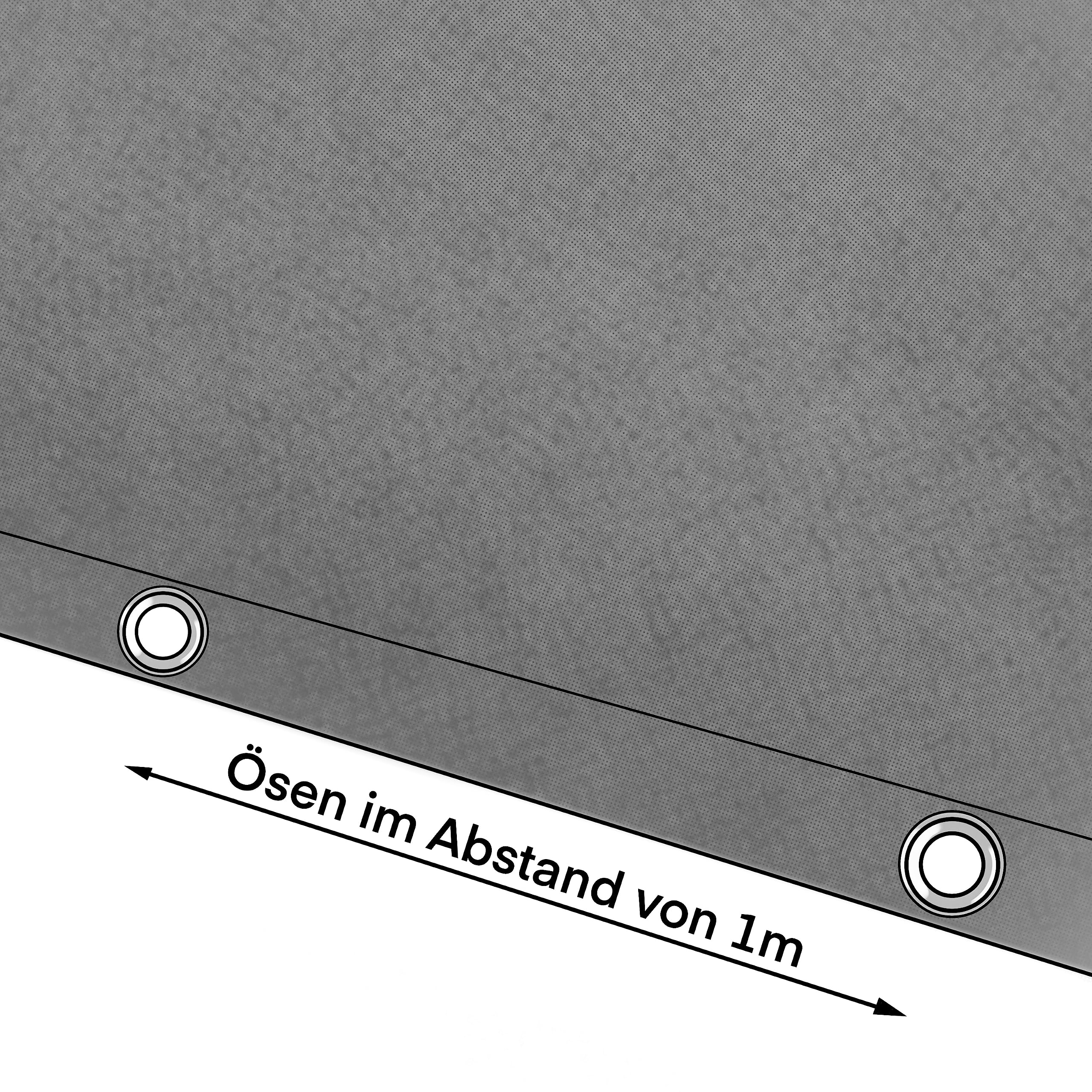 Miko® Super Gewebeplane, 5x6 M, Grau – 280g/m², Wasserdicht, UV-beständig, Mit Ösen