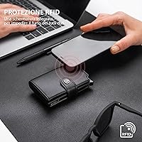 Portafoglio Uomo Slim RFID - Portacarte Con Estrazione Pop-Up, Per Carte E Banconote
