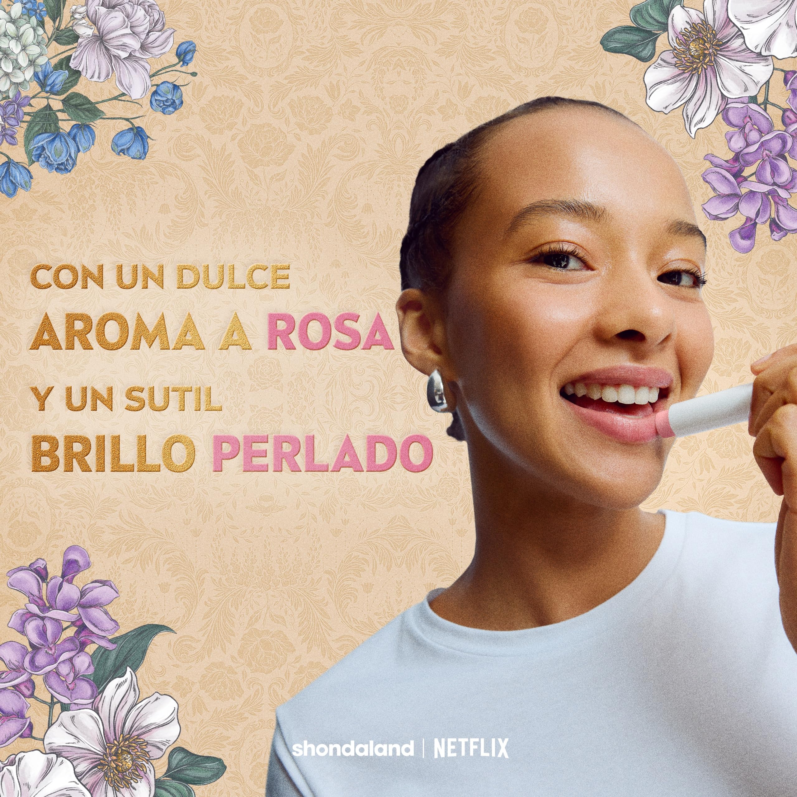 Liposan Bridgerton Edición Limitada Rose Meringue - Bálsamo Labial Hidratante - Cacao de Labios con 24h de Hidratación - Aroma a Rosa - Sutil Brillo de Labios Perlado - Todo Tipo de Piel - 4,8 g — view 3