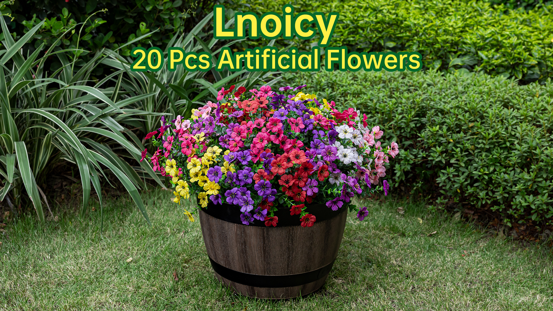 Amazon.com: Lnoicy 20 Bundles Artificial Flowers for Outdoor Fake
