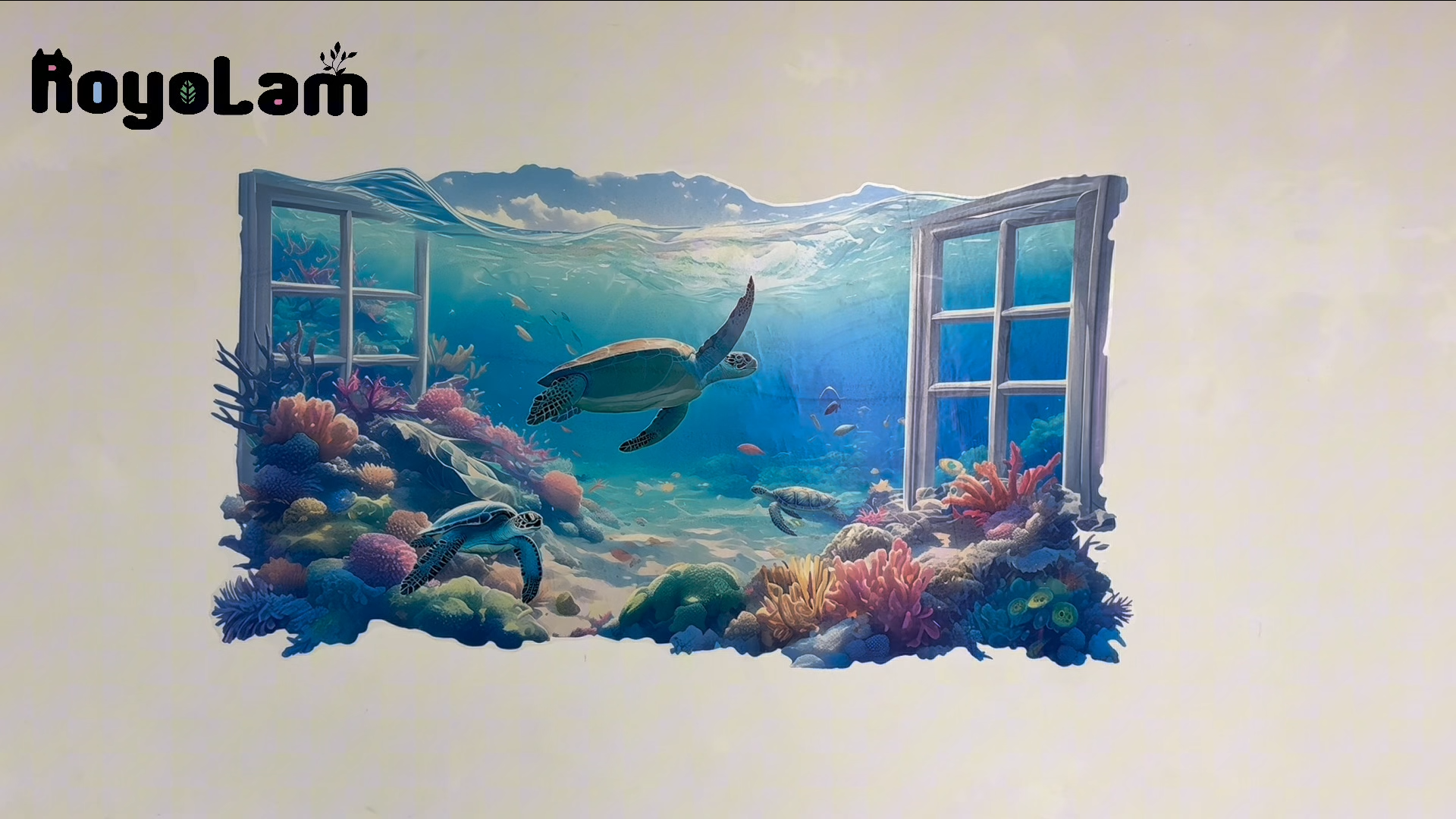 Vinilo Decorativo Tortuga Marina y Peces miniatura 7