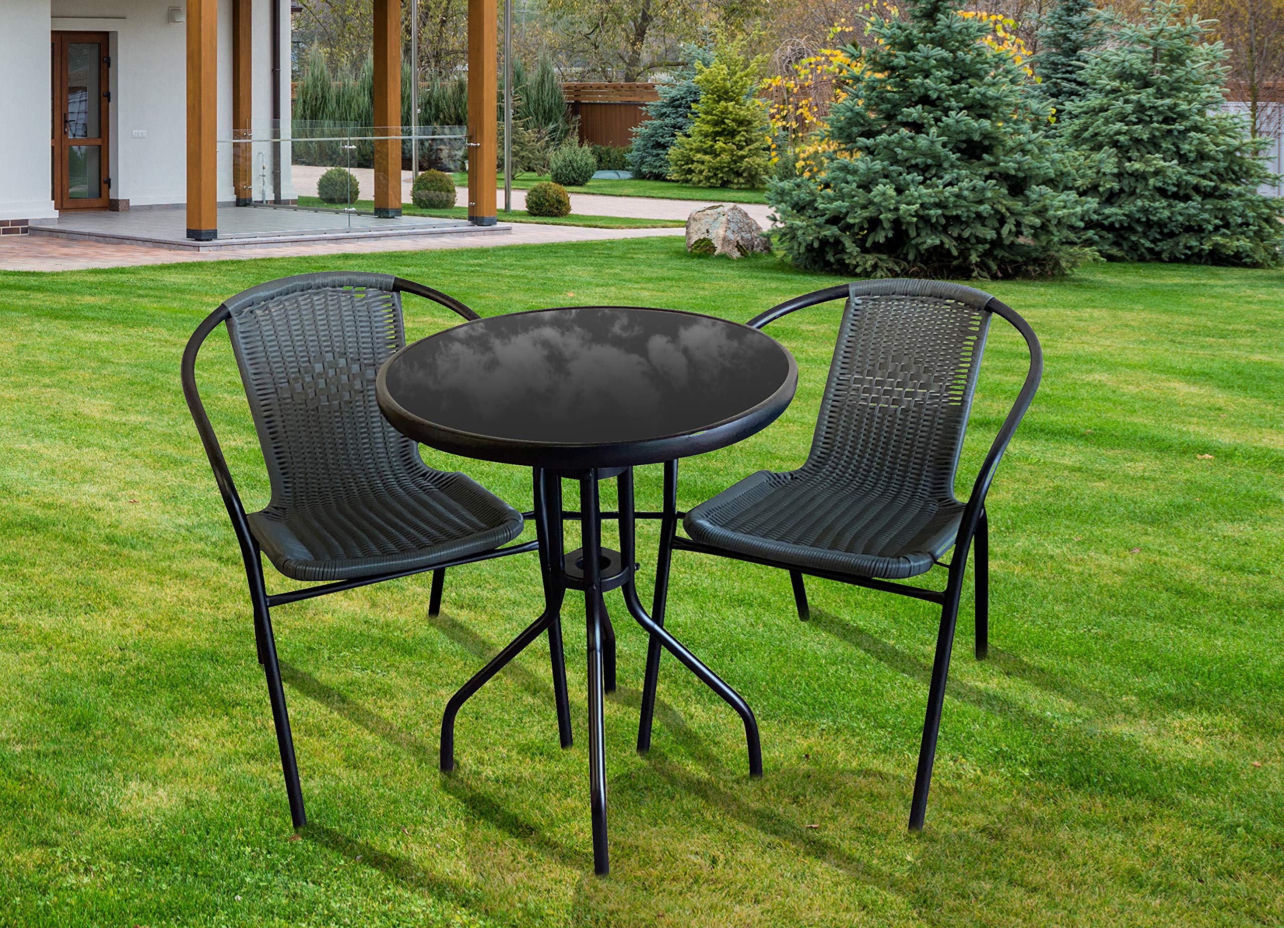 Bolero 2 Seat Modern Rattan Bistro Set