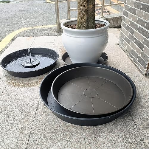 Miniatura 3 de Paquete de 20 platillos para plantas de 22 pulgadas, bandeja de 3.6 pulgadas de profundidad, grandes y resistentes para macetas, bandejas de