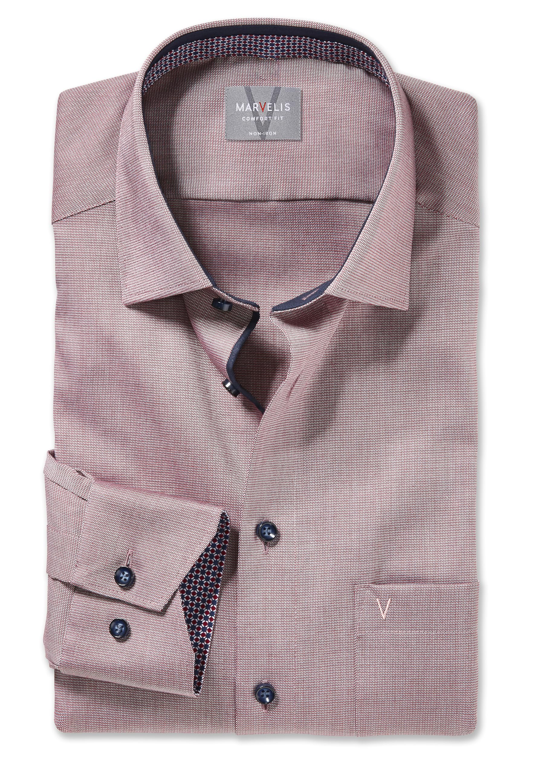 Marvelis Męska koszula z długim rękawem Comfort-Fit, Twill,13 New Kent