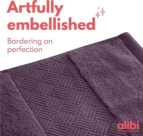 Miniatura 4 de ALIBI Juego de toallas de baño, paquete de 2 toallas de cuerpo de algodón de lujo de 30 x 56 pulgadas suaves y absorbentes (30 x 56 pulgadas, 2