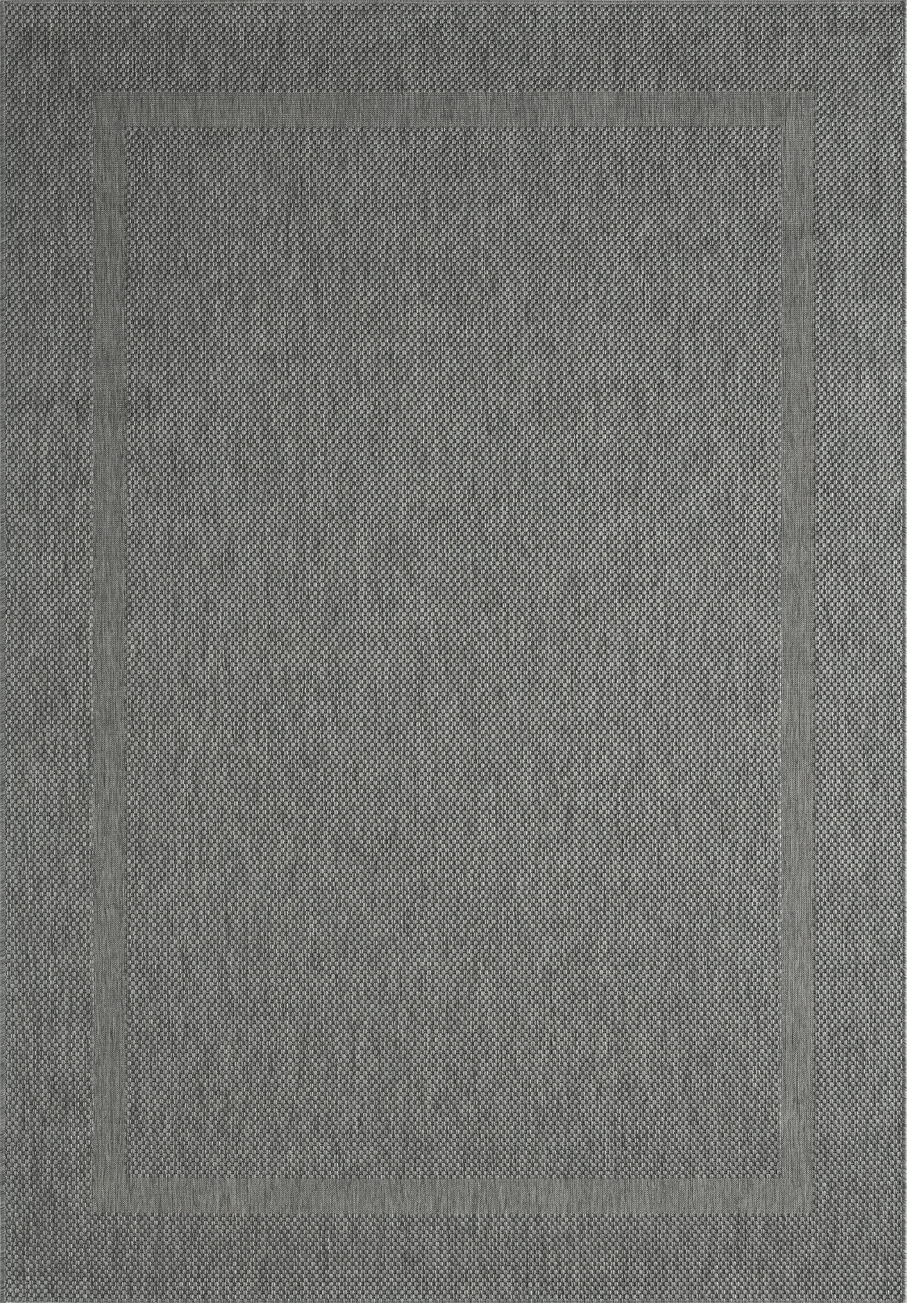 Tapis D'Intérieur Et Extérieur Plat – Design Moderne Méditerranéen, Résistant UV Et Intempéries, Anthracite 200 X 280 Cm