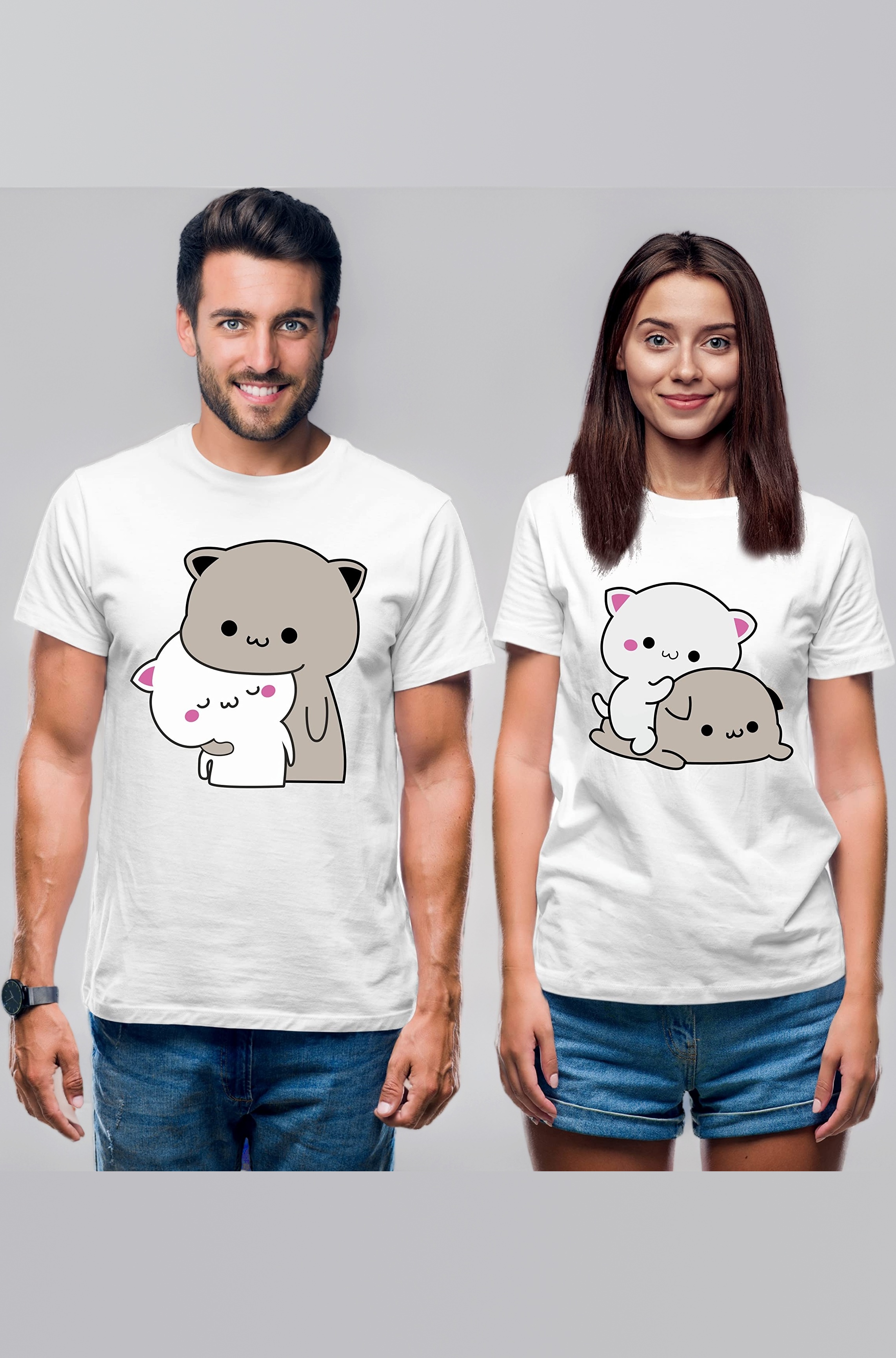 Hangout Hub HH81 Men & Women T shirts |Round Neck T-Shirt| Regular Fit | Half Sleeves | Cotton | Couple Tshirts for Couple |Pack of 2|Couple T-Shirts