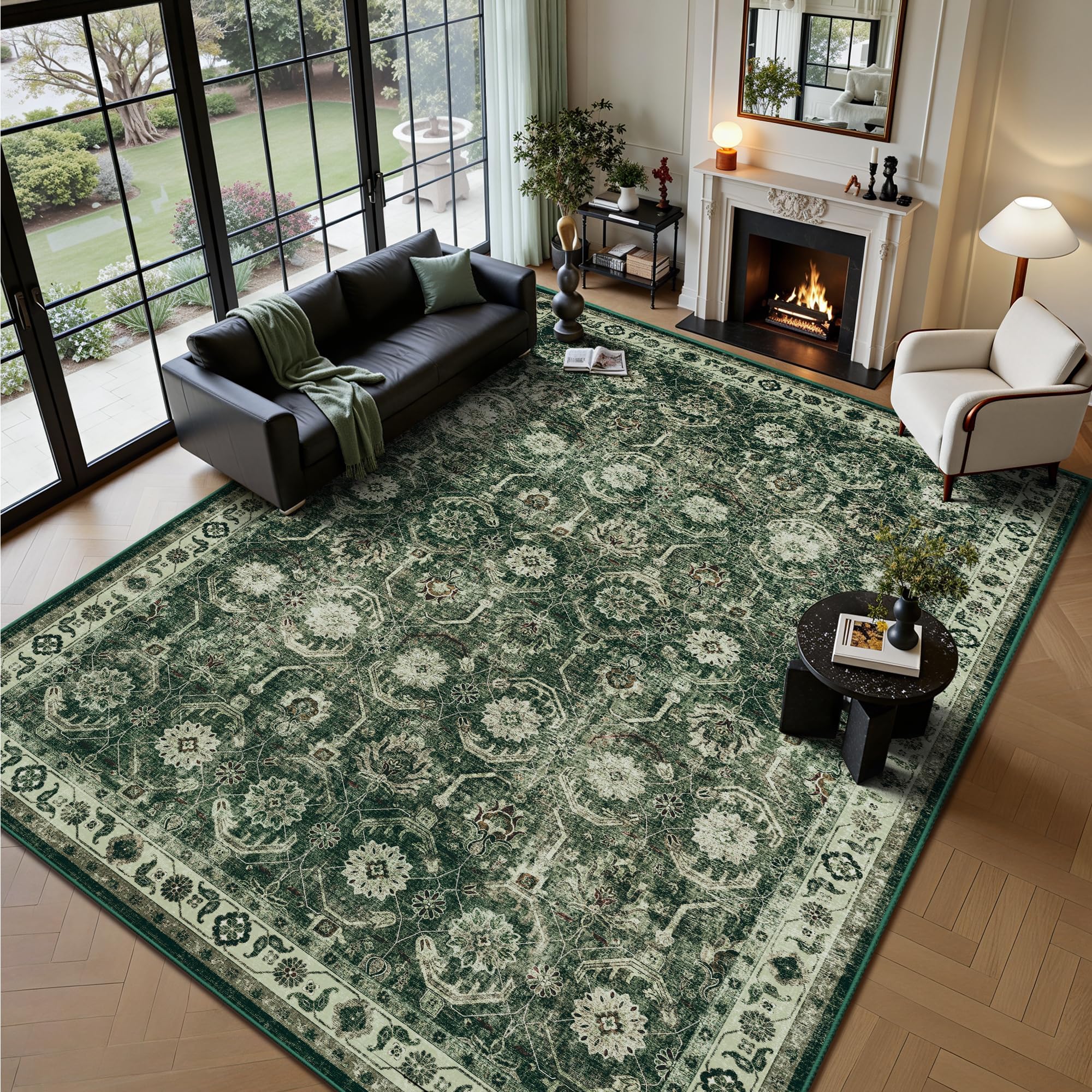 Woodbruy Sage Green Floral Rug