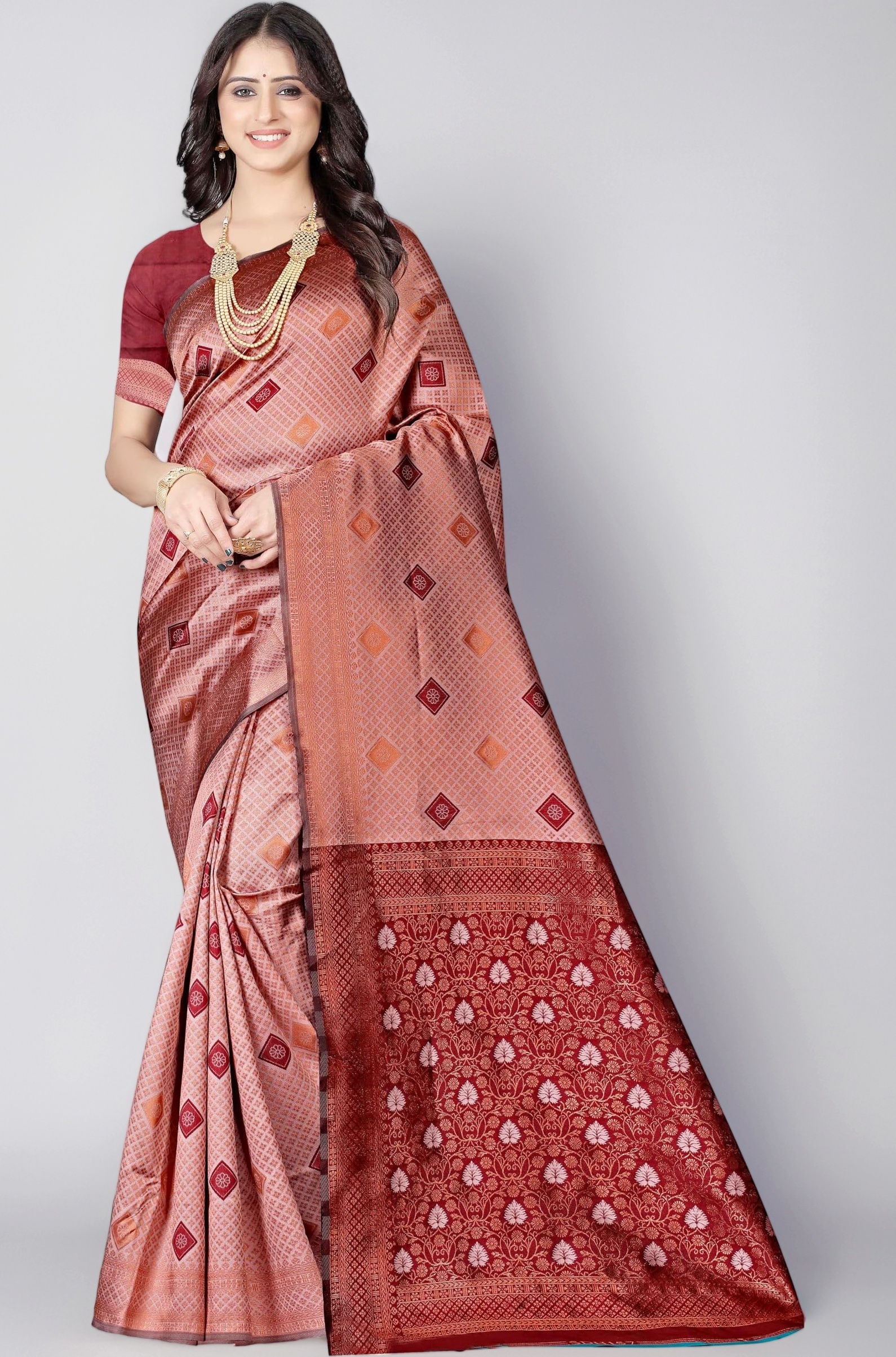 Sugathari Women's Banarasi Saree Pure Kanjivaram Silk Soft new ladies 2024 Design Wear Pattu Sarees Latest Cotton Party Sari collections With Blouse Piece for Wedding sadi (P-196)