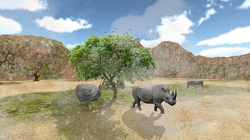 Últimas réguas brancas do rinoceronte da selva sobrevivência rampage jogo 3d: vida na selva do sobre