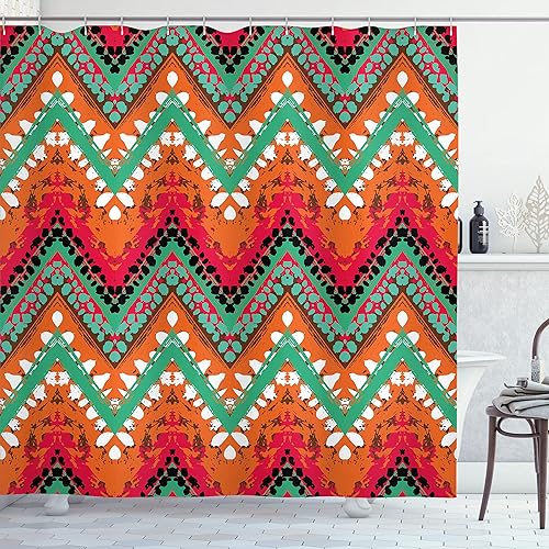 Miniatura 38 de Ambesonne Cortina de ducha de perro salchicha, cachorro salchicha sobre un fondo turquesa abstracto, animal de raza pura, juego de decoración de