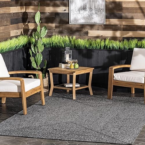 nuLOOM Wynn Braided Indoor/Outdoor Area Rug, 12x18, Charcoal