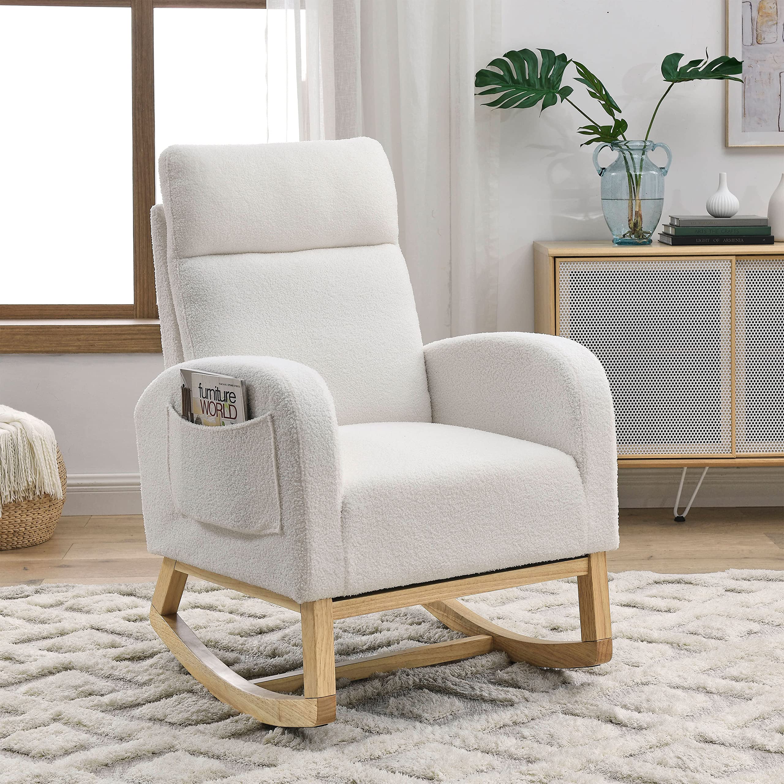 Amazon.com: Dolonm Rocking Chair Mid-Century Modern Nursery