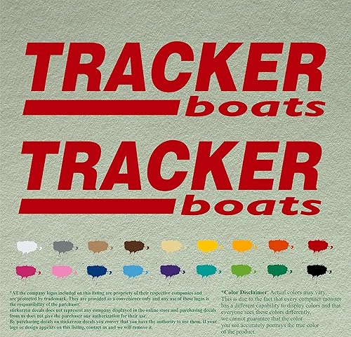 Par de calcomanías de vinilo para rastreador de barcos, para motor fuera de borda, lote de 2 (36 pulgadas, rojo 031)
