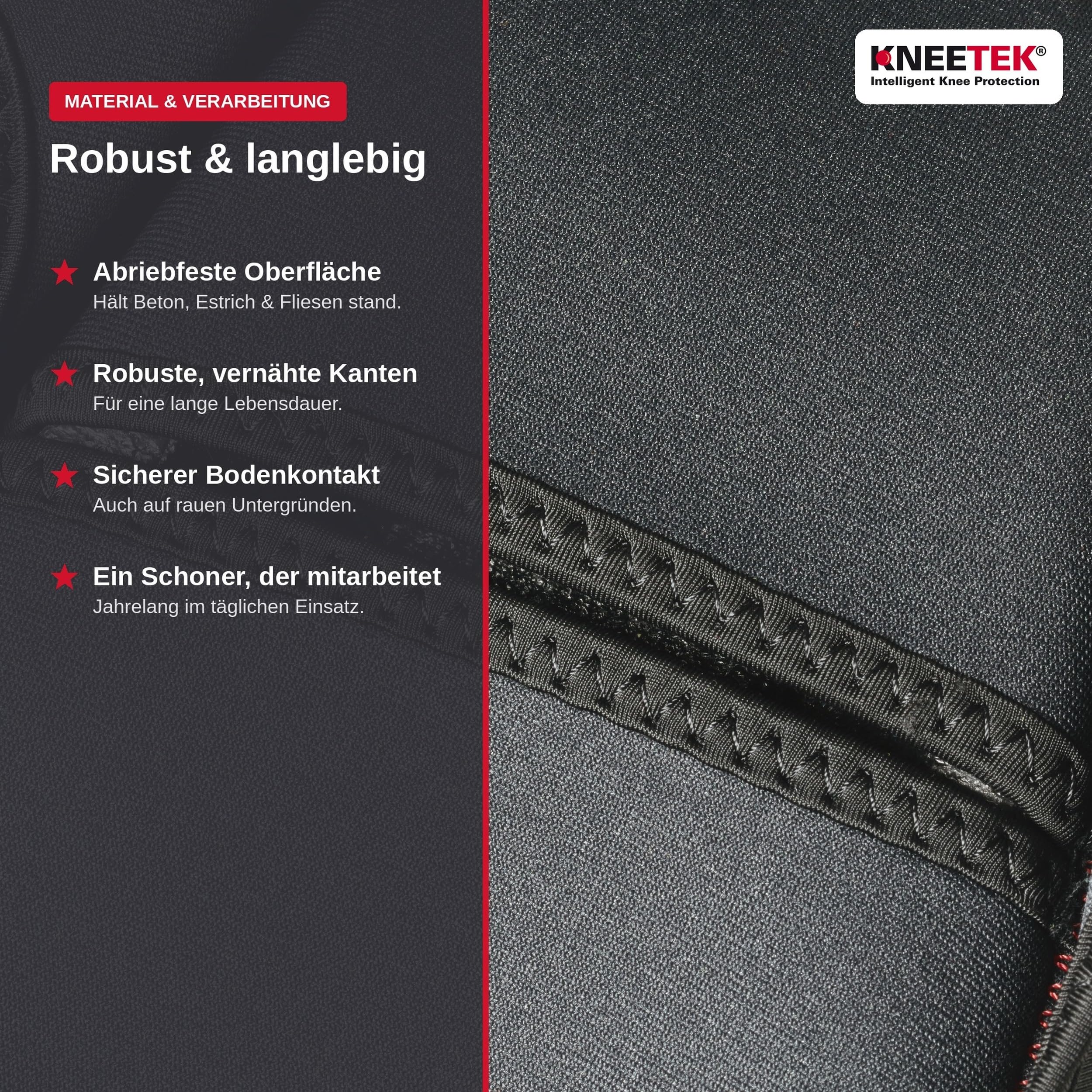 Kneetek WaveTek - Knieschoner für Parkett-, Fliesen- und Teppichleger | Mit ergonomisch vorgeformtem 3-D WavePad, abriebfest, rutschsicher, geprüft nach EN 14404, 1 Paar
