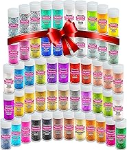 Ultra Sparkle Craft Glitter Shaker Box | 54 Ultra Fine Glitter Pots for Craft, 45 Colours Included, Christmas Crafts, Resin, Crafting, Art, Tumblers, Cosmetic, Slime, Ultrafine (0.2mm) - Hemway