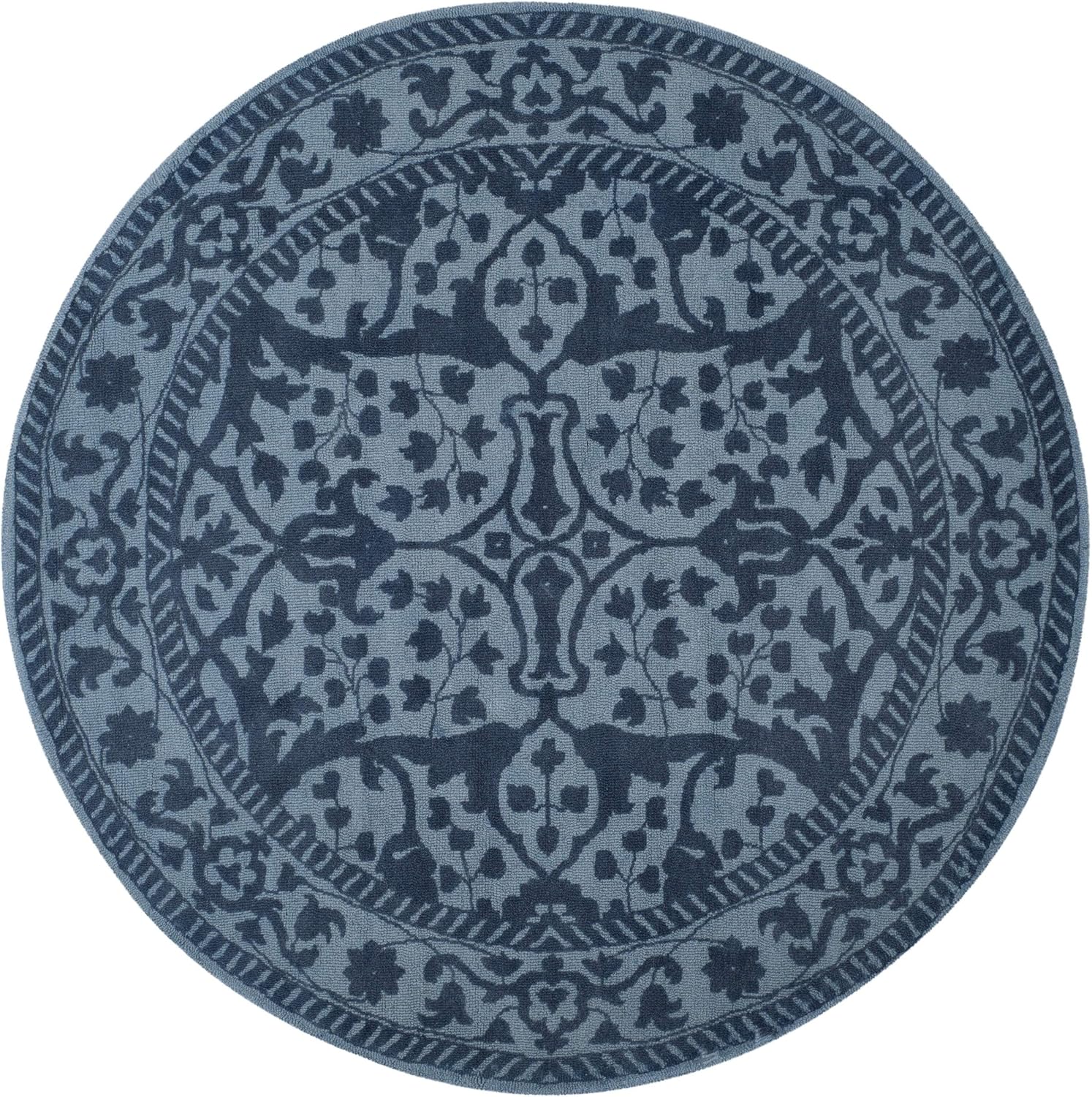 Restoration Vintage RVT102 Hand Tufted Accent Rug - Blue/Dark Blue - 2'x3' - Safavieh.