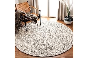 SAFAVIEH Trace Collection 6' Round Premium Wool Rug - the Epitome of Textile Elegance