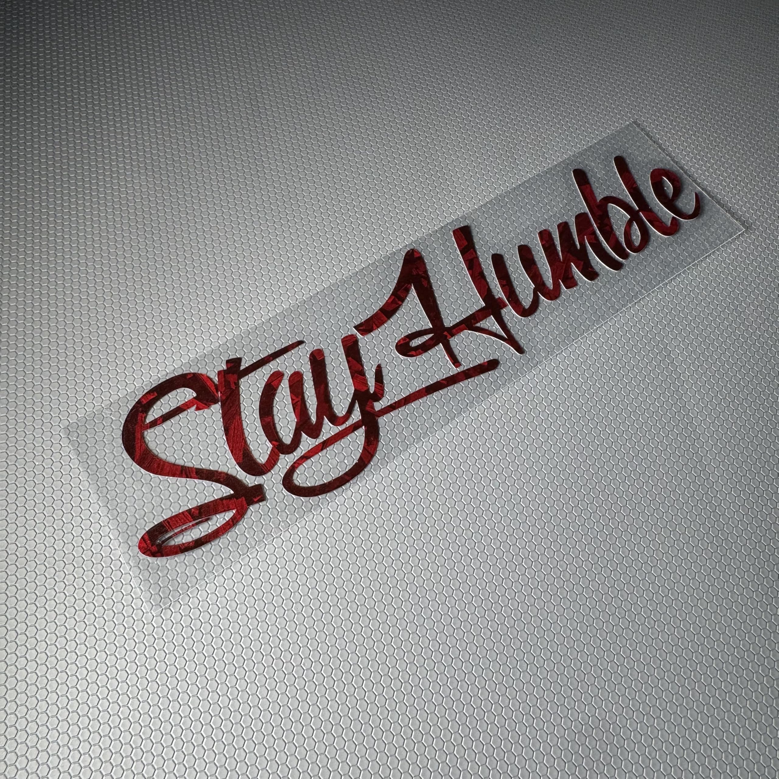 Car Stickers for Stay Humble Auto Front Rear Windshield Window Decal Vans Truck Window Tail Decoration (Flower Carbon Red, 20x5cm)