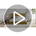 SHA CERLIN Full Size Lift Up Storage Bed/Modern Wingback Headboard/Upholstered Platform Bed Frame/Hydraulic Storage/No Box Spring Needed/Wood Slats Support/Olive Yellow