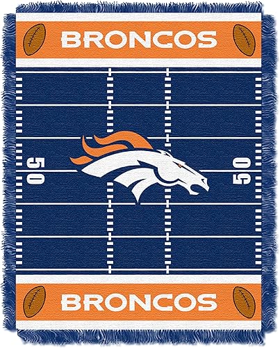 Manta tejida jacquard con licencia oficial de la NFL Denver Broncos "Field", 36 x 46 pulgadas, multicolor