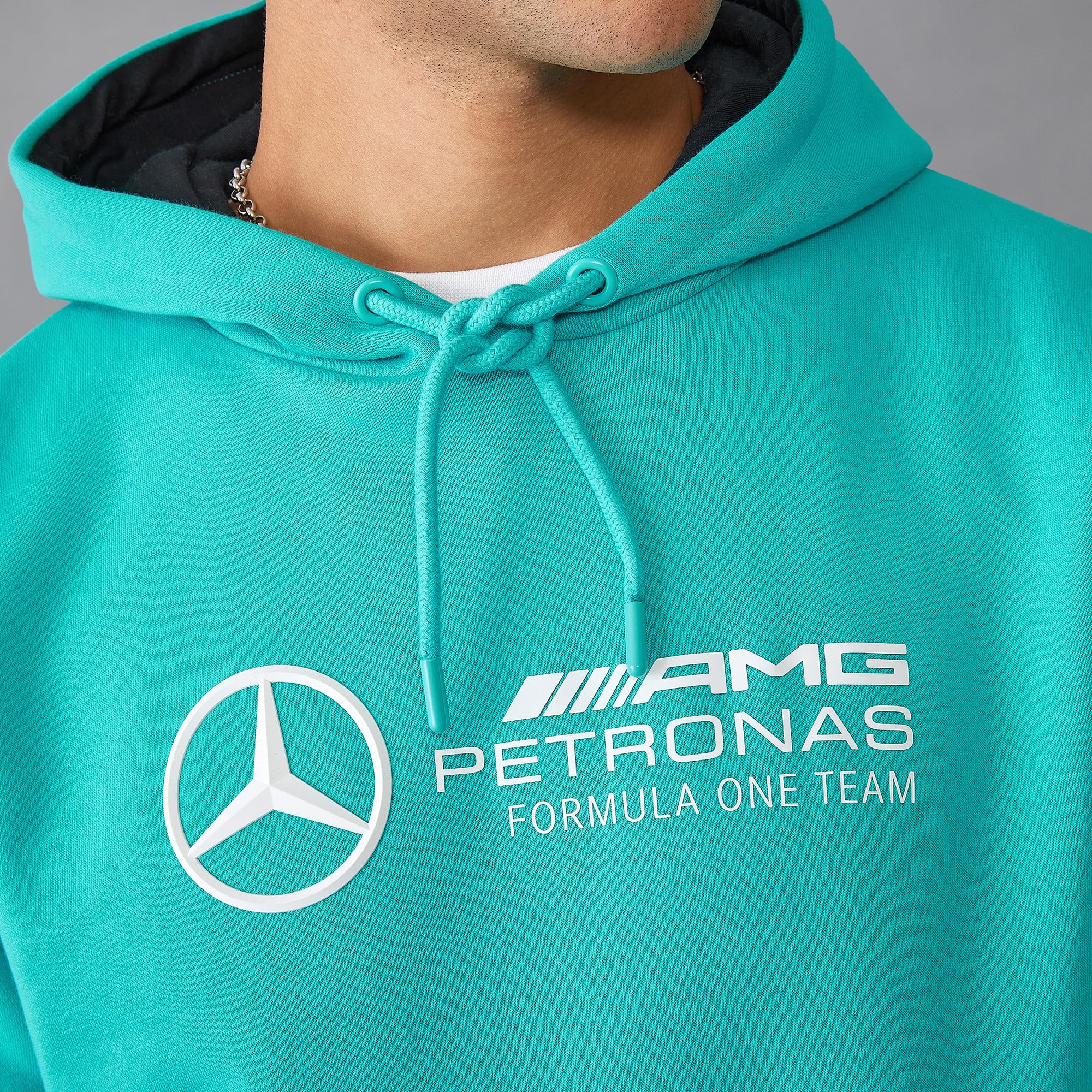 Mercedes AMG Petronas Sudadera con Capucha de Hombre F1 con Gran Logotipo del Equipo en 3D - Azul ultramarino - Tamaño: L