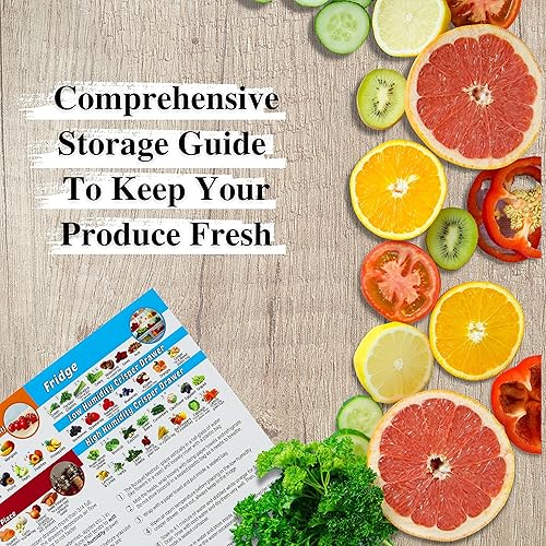 Miniatura 2 de Imán de guía de almacenamiento de productos - Cómo almacenar imán de alimentos para el refrigerador, hoja de trucos de frutas y verduras,