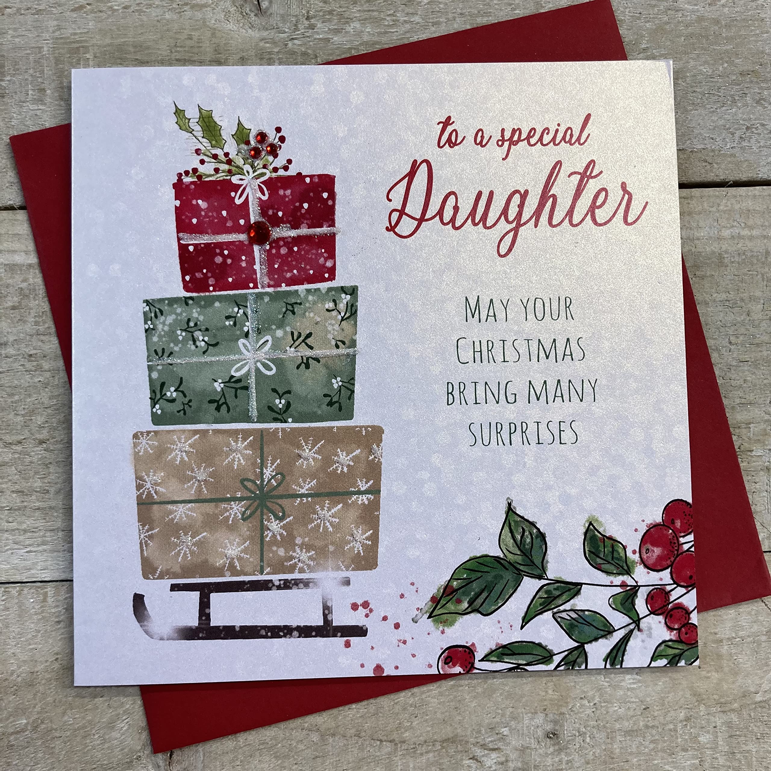 Handmade 1st Christmas Card 'Cute Fawn' - Handmade Cards -Pink & Posh