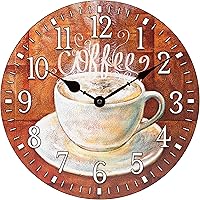 La Crosse 404-2631C-INT 12-Inch Coffee Cup Quartz Wall Clock - Kitchen Decor, Silent Analog Movement