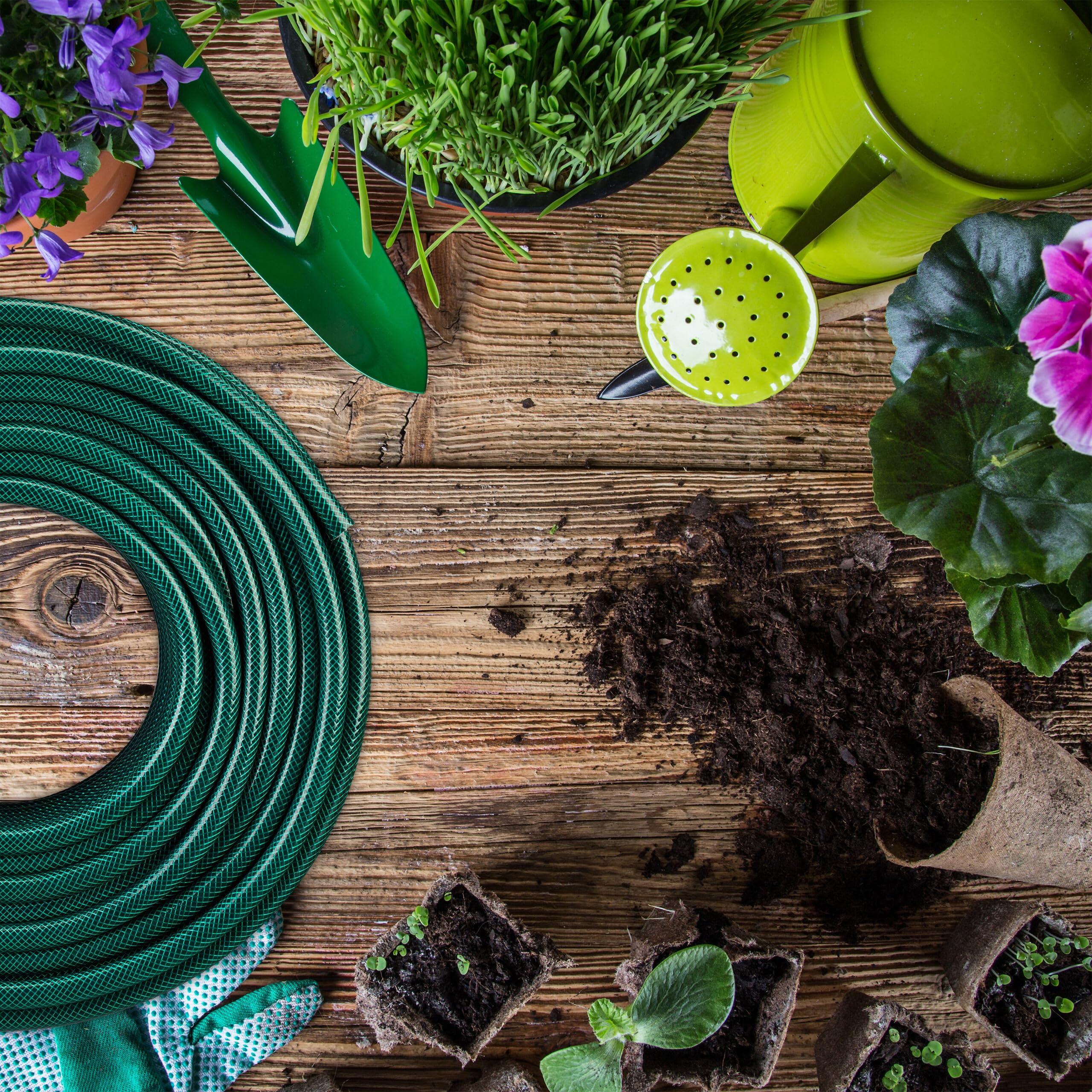 Relaxdays Tuyau d’arrosage Pratique de Longueur 70 m, 1/2 Pouces, pour Surfaces de Gazon et parterres, Vert foncé