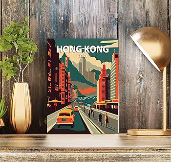 Amazon.com: Hong Kong City Retro Art Print Poster, China